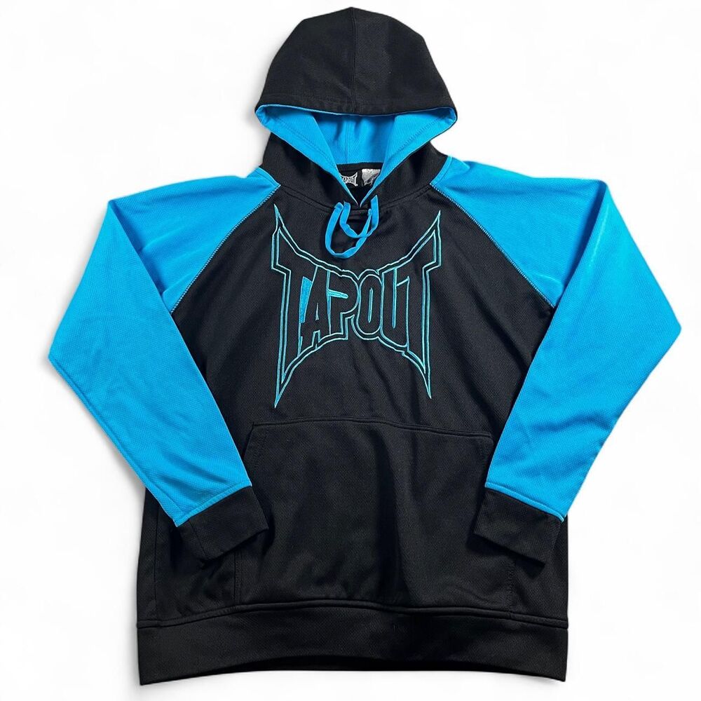 Tapout Men's Black and Blue Hoodie